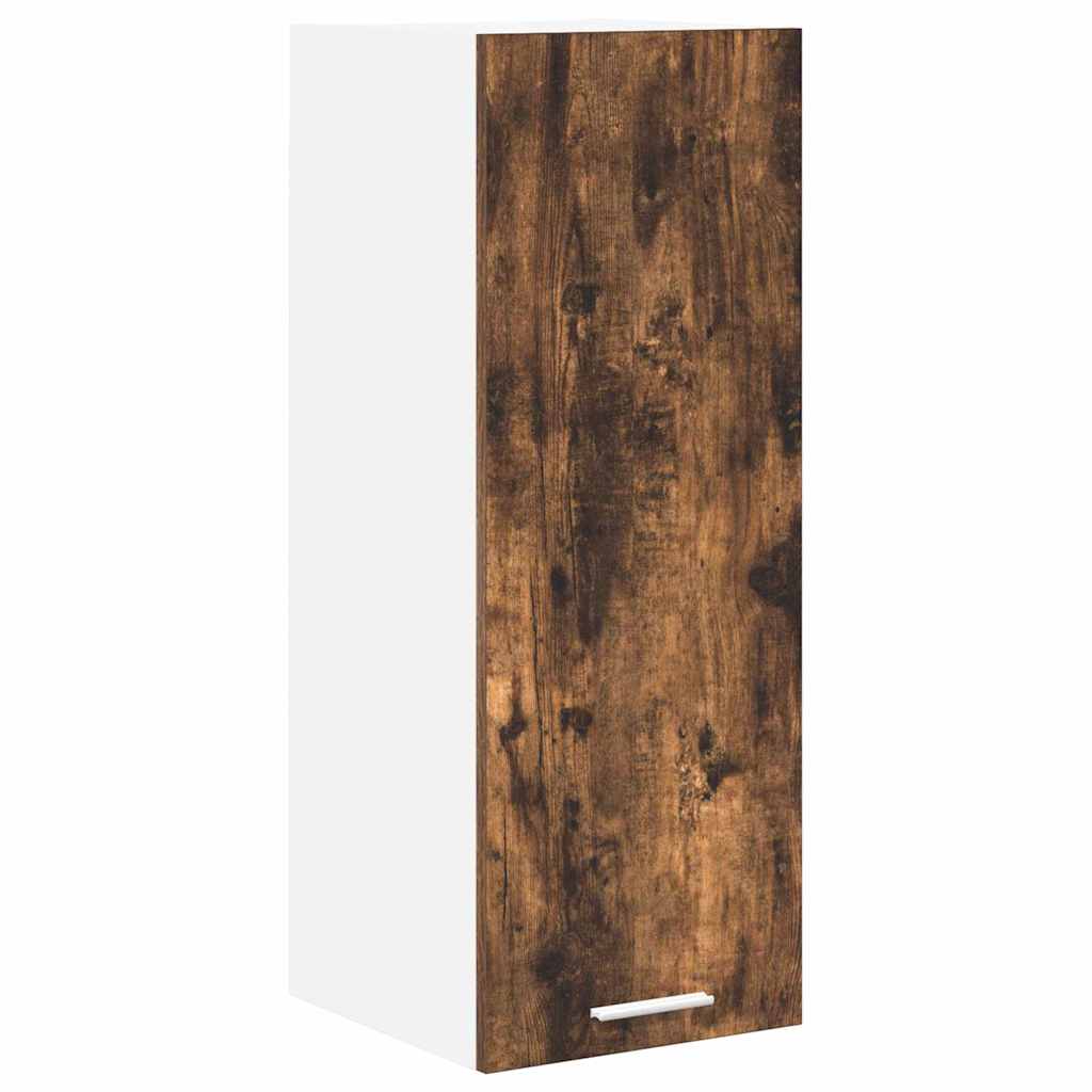 Hanging Cabinet Riga 2 pcs Smoked Oak and White 30 x 31 x 80 cm